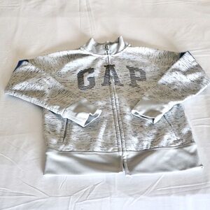 GapFit (Boy) Full Zip Varsity Style Sweatshirt Logo Grey Size Small 6-8 Active